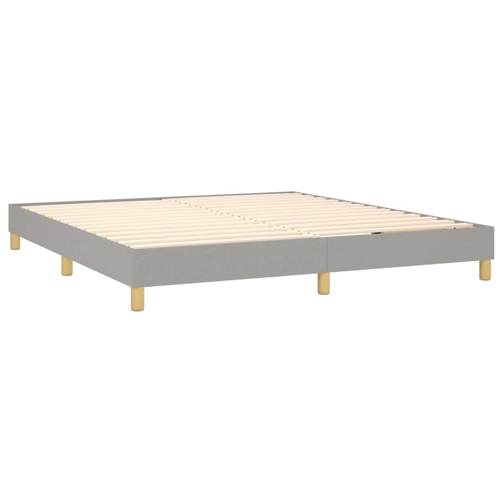 Krevet box spring s madracem LED svjetlosivi 160x200 cm tkanina