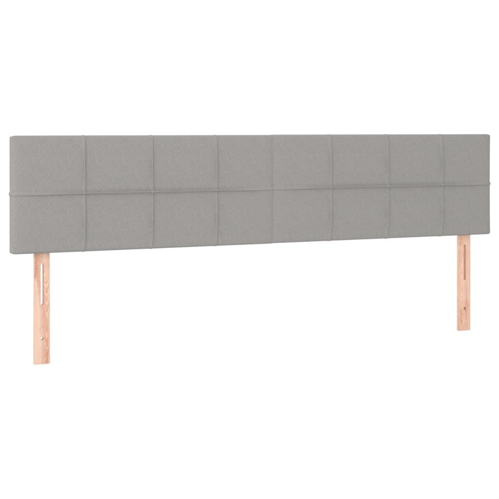 Krevet box spring s madracem LED svjetlosivi 160x200 cm tkanina