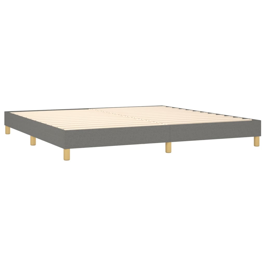Krevet box spring s madracem LED tamnosivi 200x200 cm tkanina