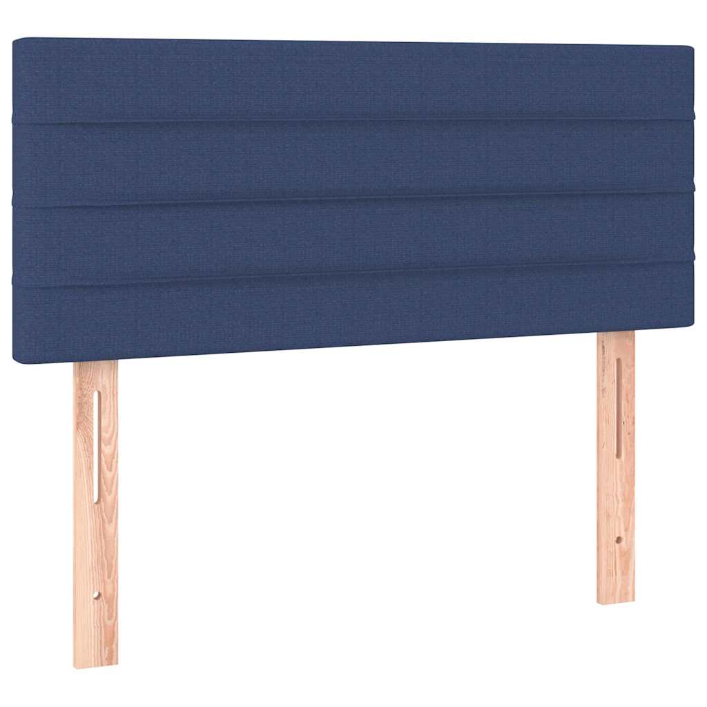Krevet box spring s madracem LED plavi 90x190 cm od tkanine