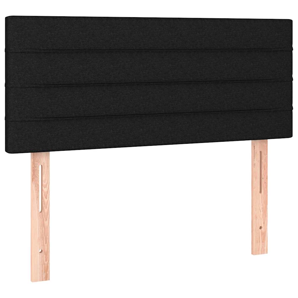 Krevet box spring s madracem LED crni 100x200 cm od tkanine