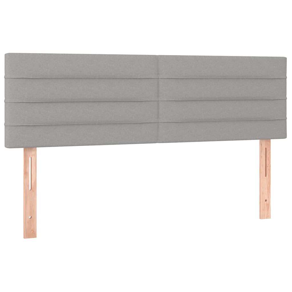 Krevet box spring s madracem LED svjetlosivi 140x200 cm tkanina