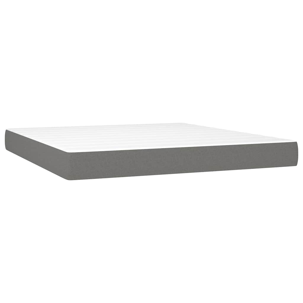 Krevet box spring s madracem LED tamnosivi 160x200 cm tkanina
