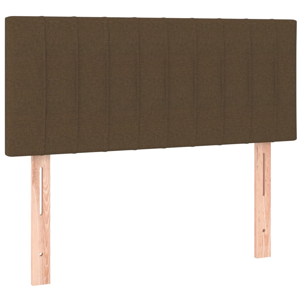 Krevet box spring s madracem LED tamnosmeđi 90x190 cm tkanina