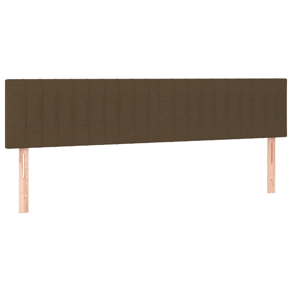 Krevet box spring s madracem LED tamnosmeđi 200x200 cm tkanina