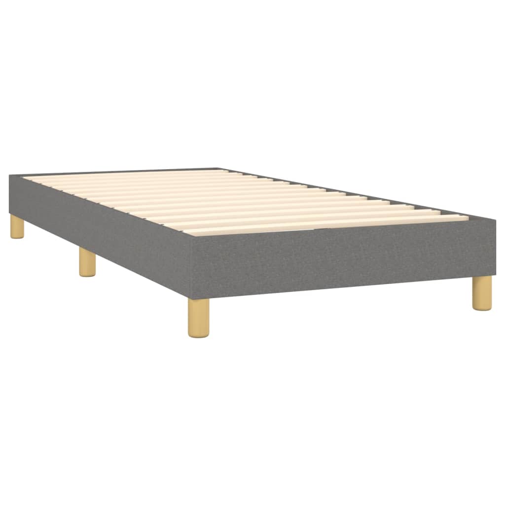 Krevet box spring s madracem LED tamnosivi 90x200 cm tkanina
