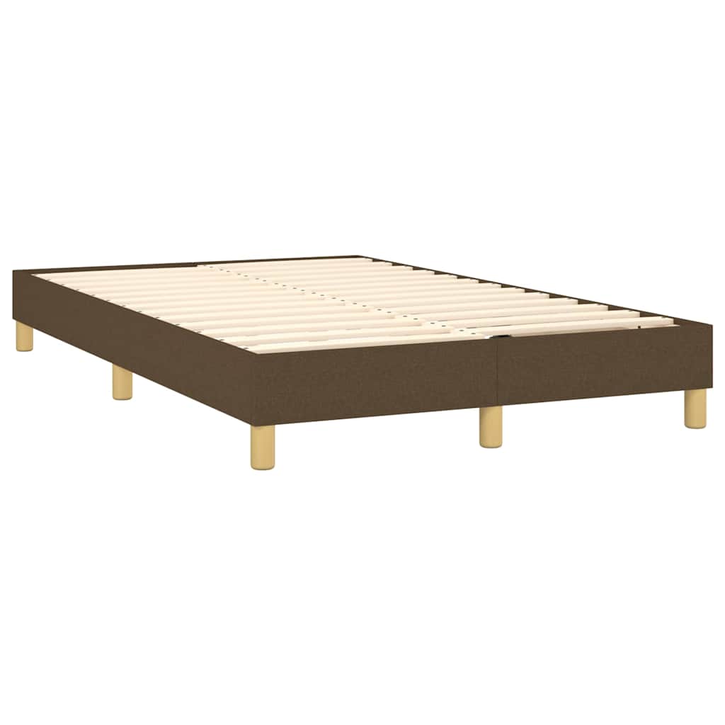 Krevet box spring s madracem LED tamnosmeđi 120x200 cm tkanina