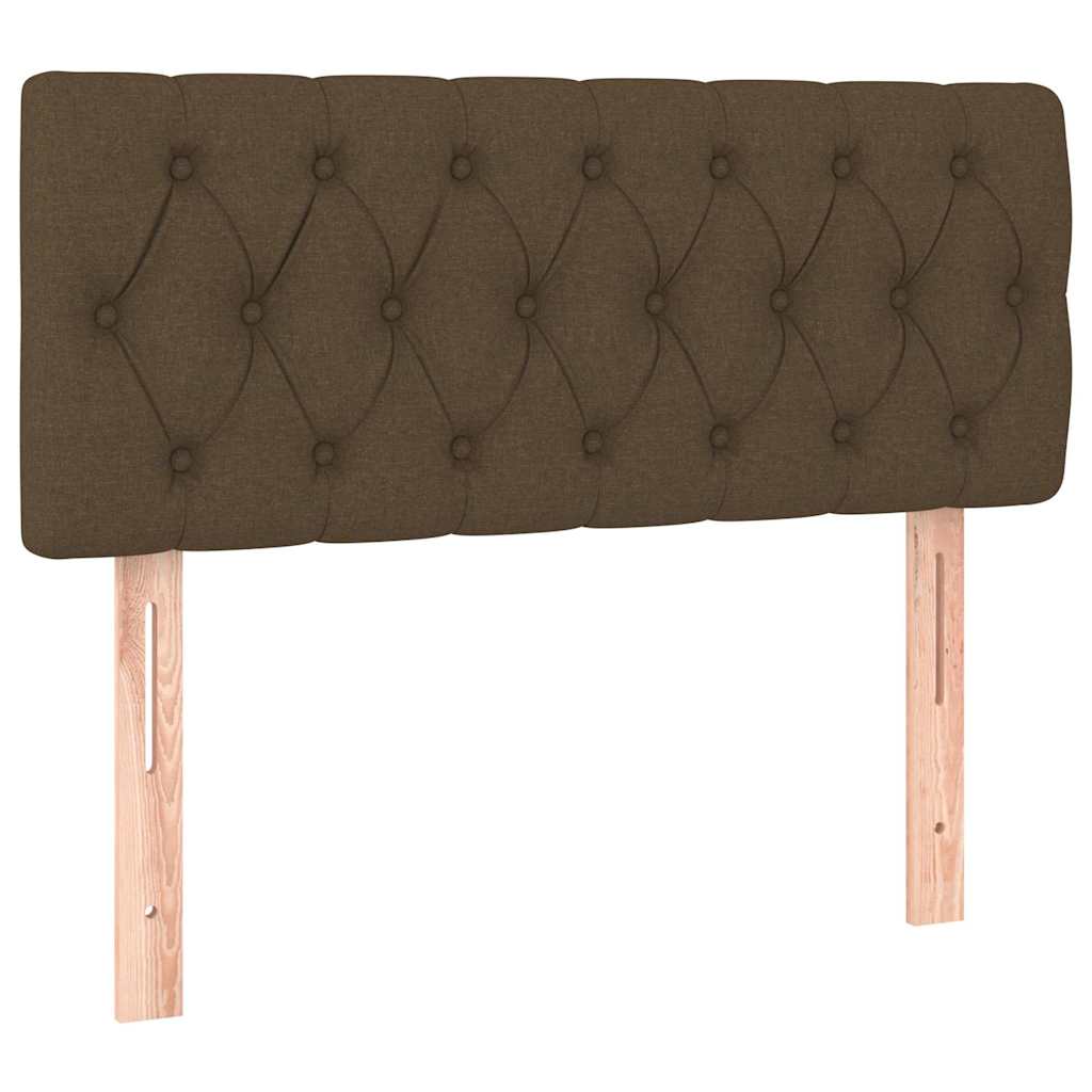 Krevet box spring s madracem LED tamnosmeđi 120x200 cm tkanina