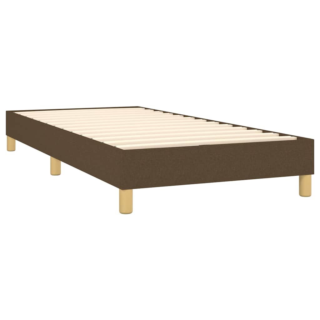 Krevet box spring s madracem LED tamnosmeđi 90x190 cm tkanina