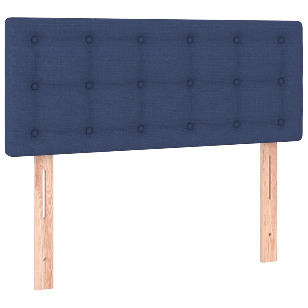Krevet box spring s madracem LED plavi 90x200 cm od tkanine