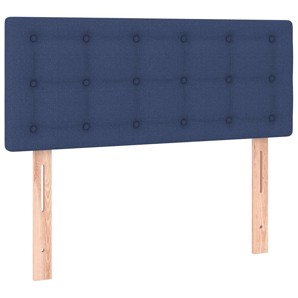 Krevet box spring s madracem LED plavi 90x200 cm od tkanine
