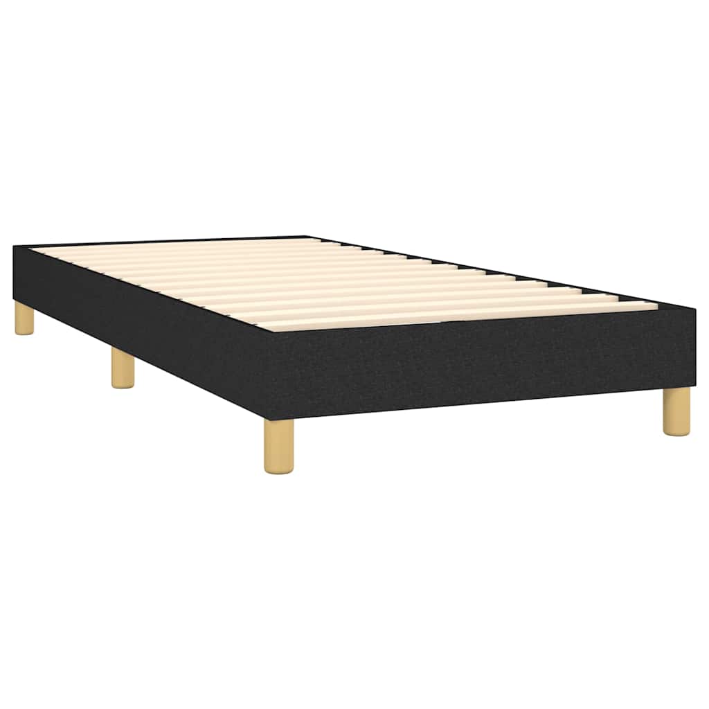 Krevet box spring s madracem LED crni 100x200 cm od tkanine