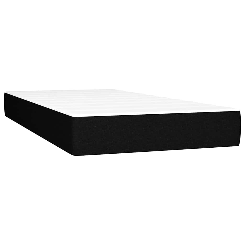 Krevet box spring s madracem LED crni 200x200 cm od tkanine