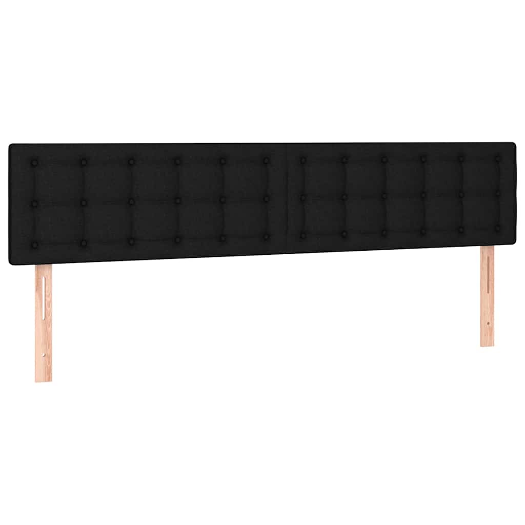 Krevet box spring s madracem LED crni 200x200 cm od tkanine