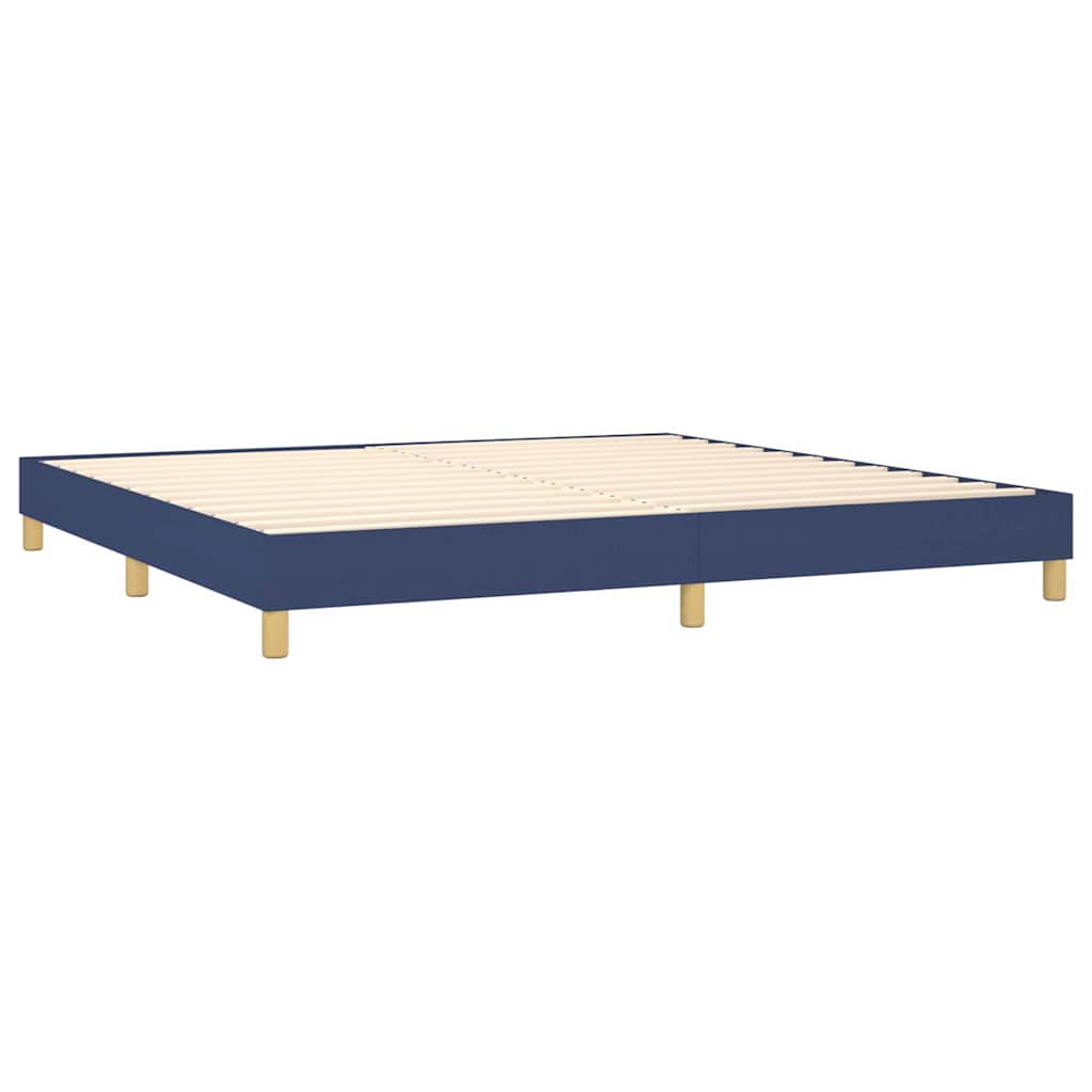 Krevet box spring s madracem LED plavi 200x200 cm od tkanine