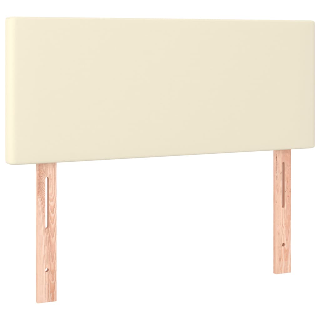 Krevet box spring s madracem LED krem 100x200cm od umjetne kože