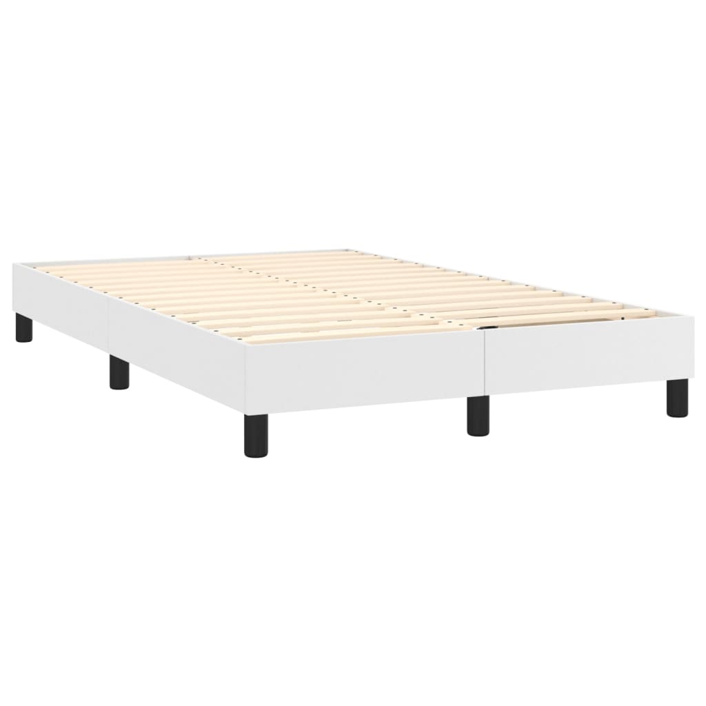 Krevet box spring s madracem LED bijeli 120x200 cm umjetna koža