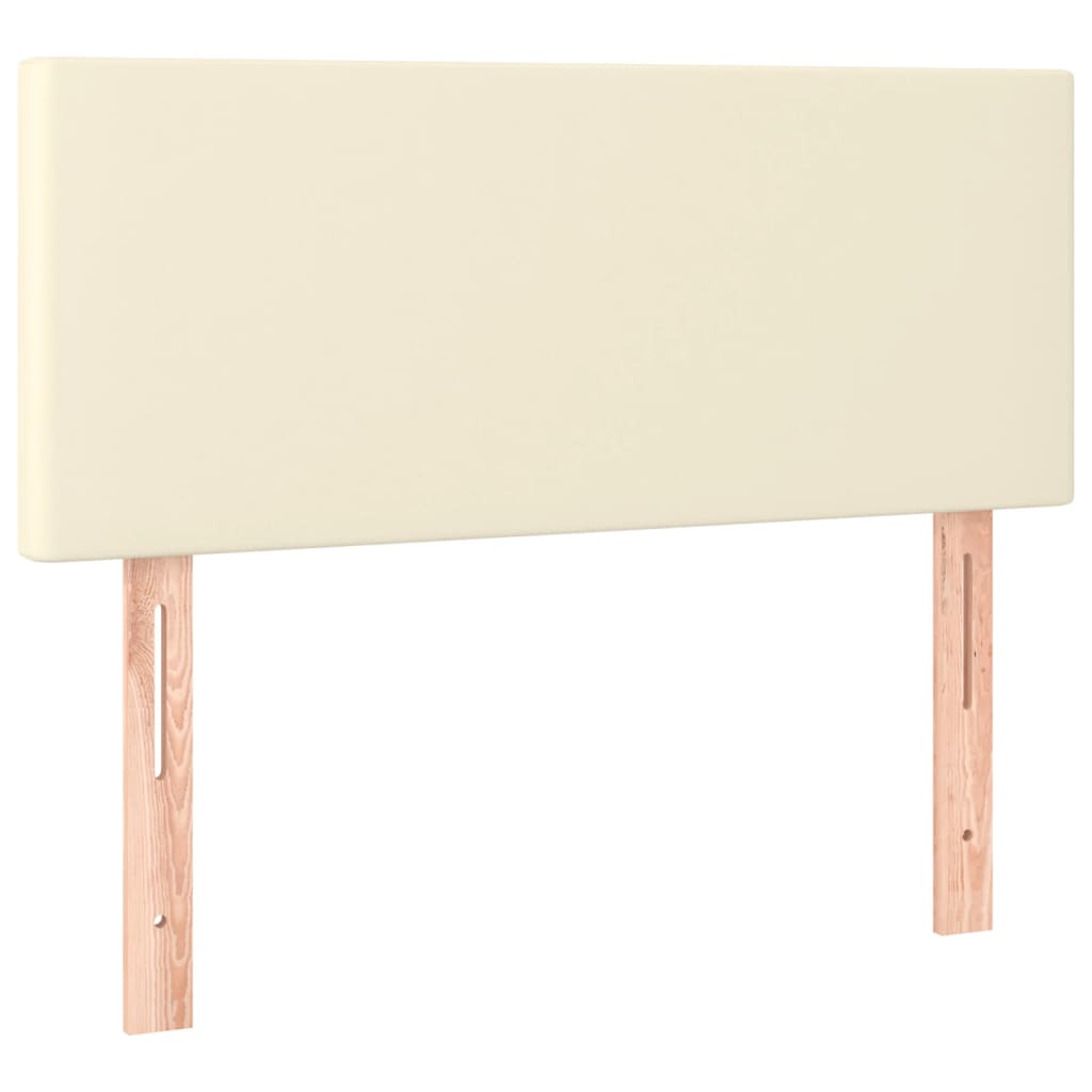 Krevet box spring s madracem LED krem 120x200cm od umjetne kože