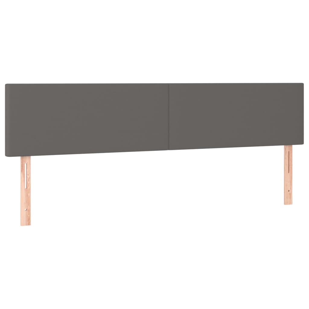 Krevet box spring s madracem LED sivi 200x200cm od umjetne kože