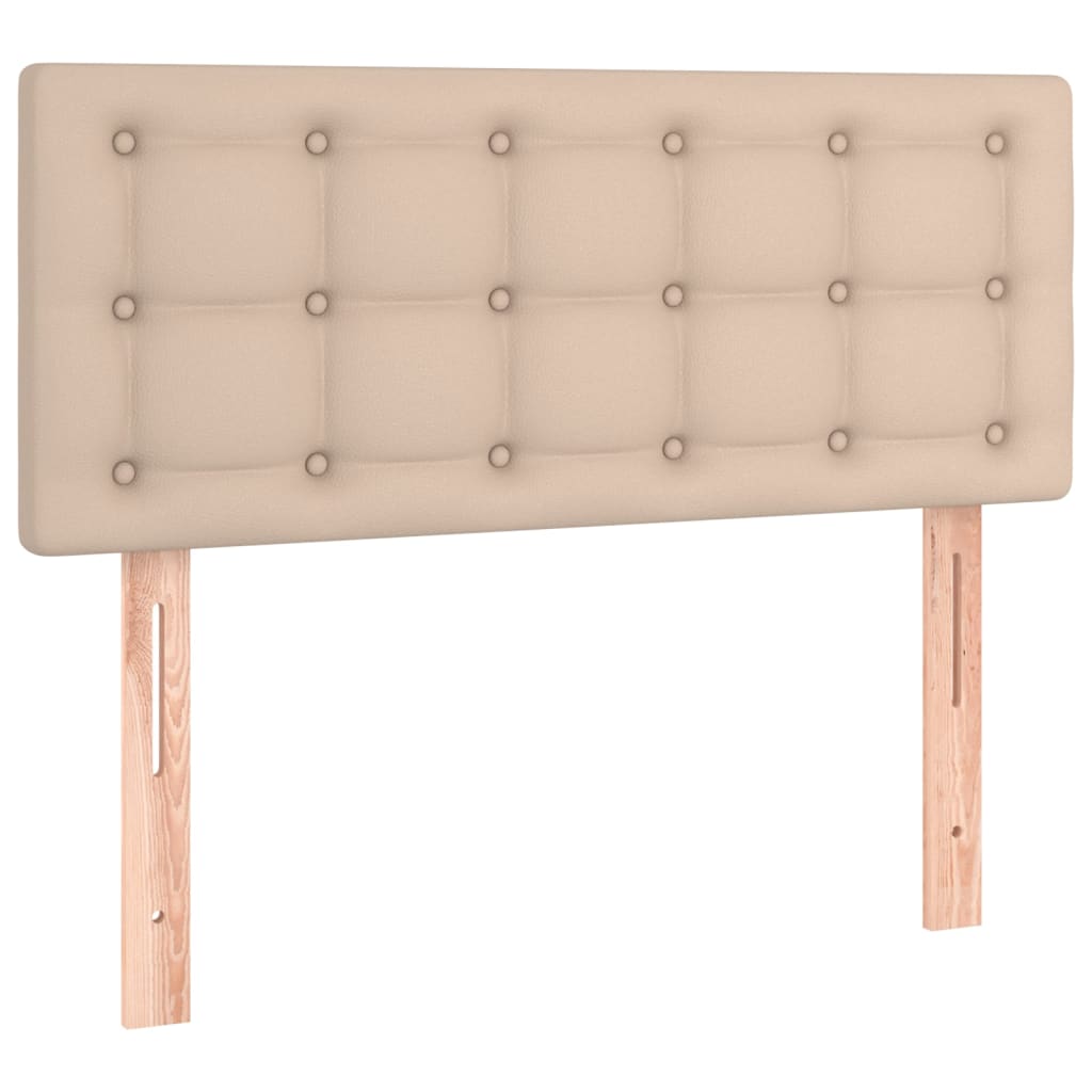 Krevet box spring madrac LED cappuccino 100x200cm umjetna koža
