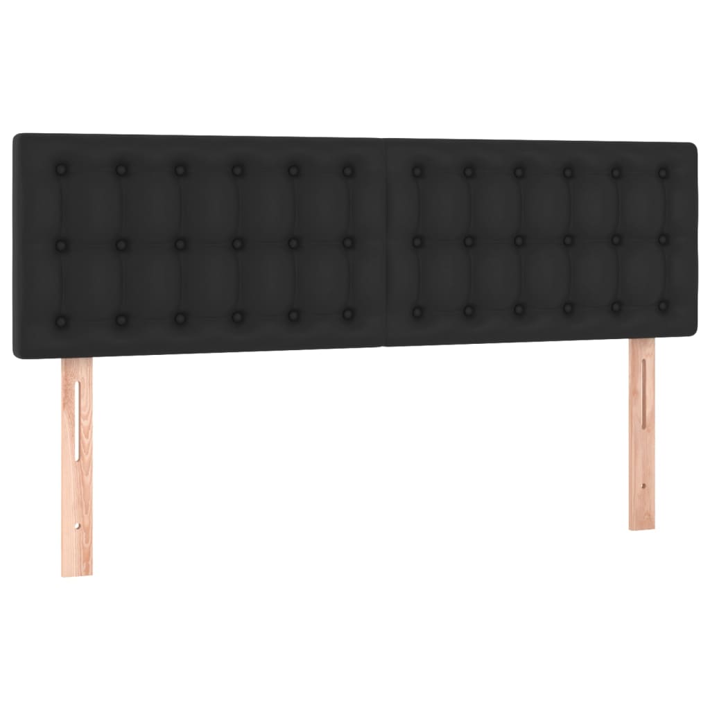 Krevet box spring s madracem LED crni 140 x 190 cm umjetna koža