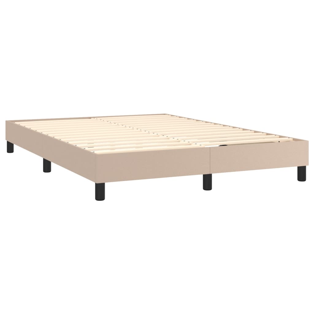 Krevet box spring madrac LED cappuccino 140x190cm umjetna koža