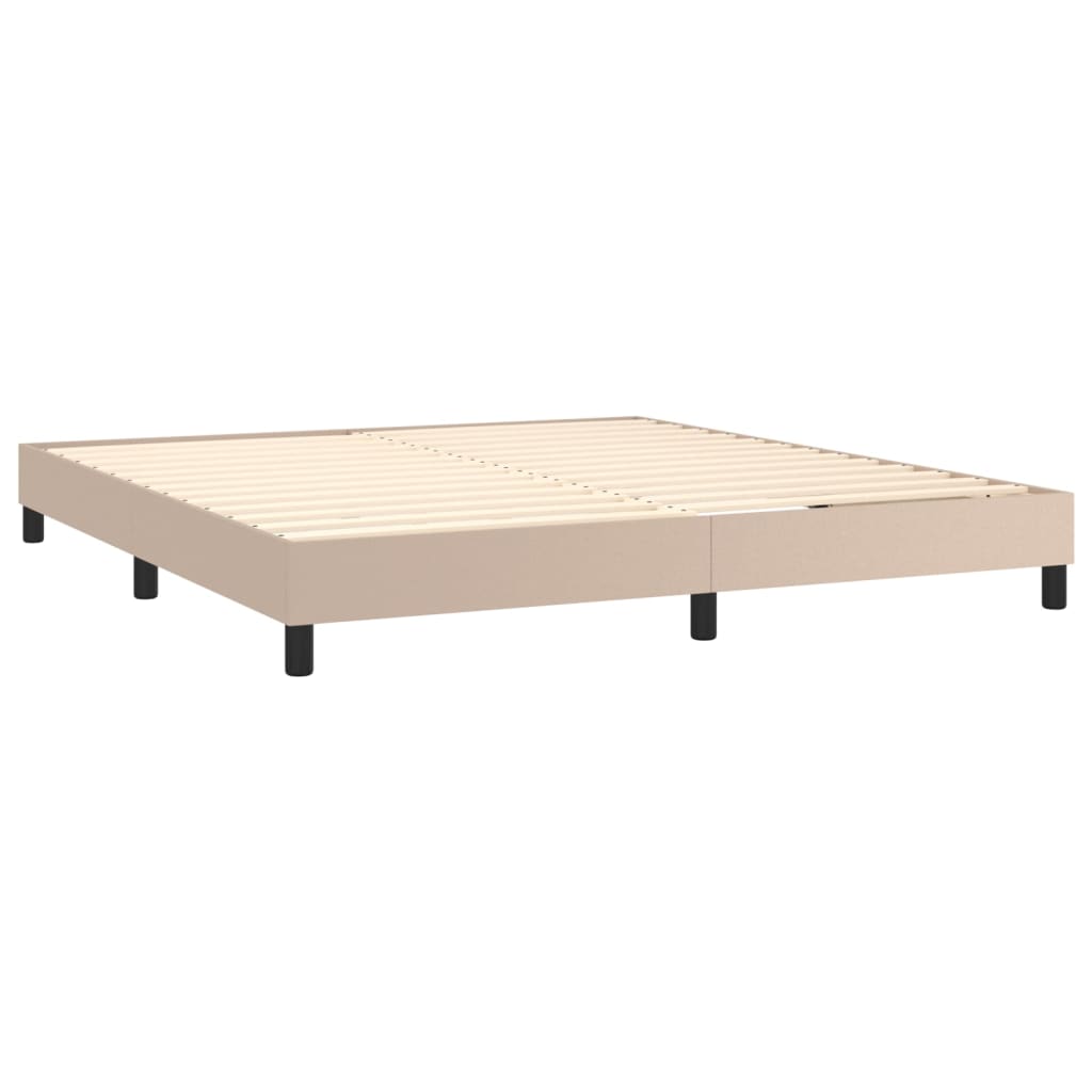 Krevet box spring madrac LED cappuccino 160x200cm umjetna koža