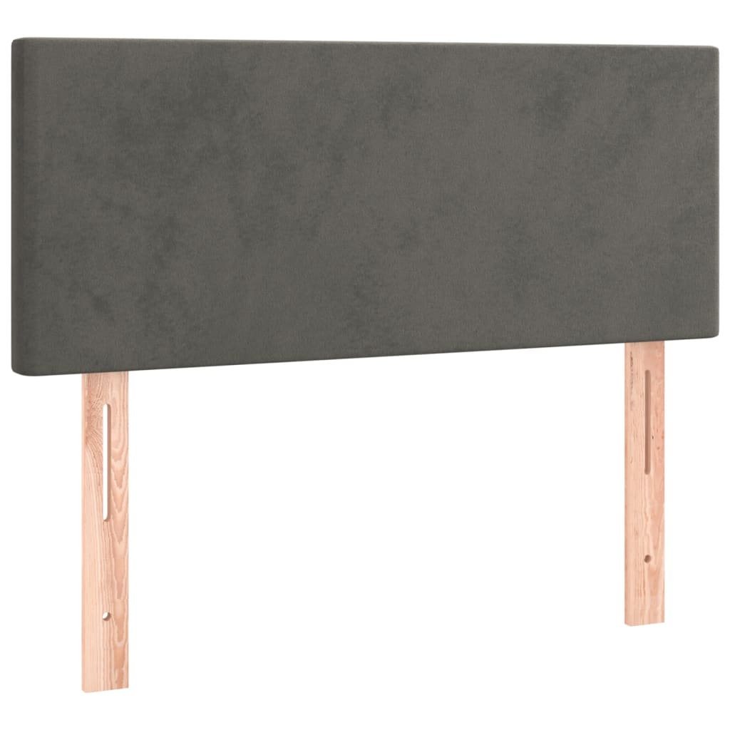 Krevet box spring s madracem LED tamnosivi 80 x 200 cm baršun