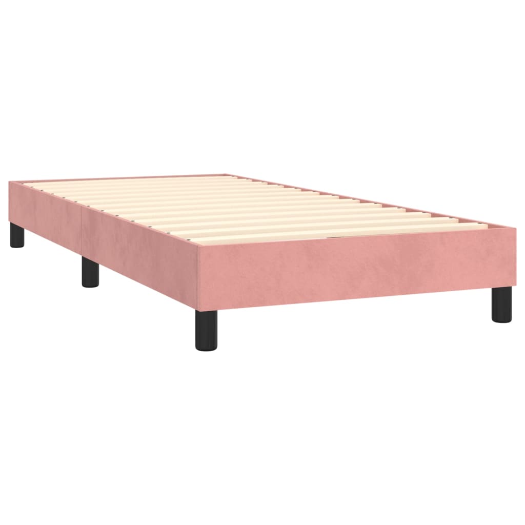 Krevet box spring s madracem LED ružičasti 80x200 cm baršunasti