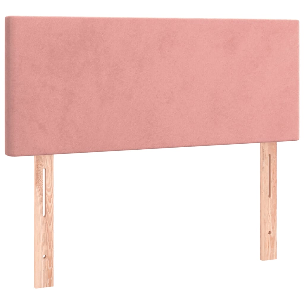 Krevet box spring s madracem LED ružičasti 80x200 cm baršunasti