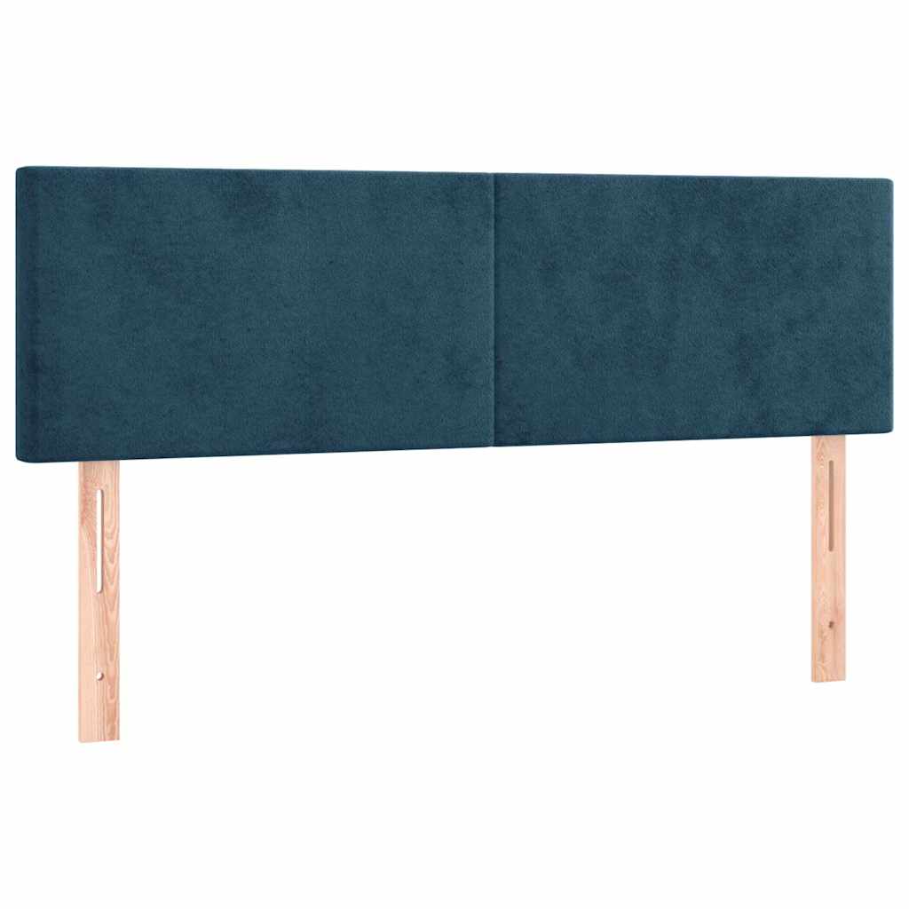 Krevet box spring s madracem LED tamnoplavi 140x200 cm baršun