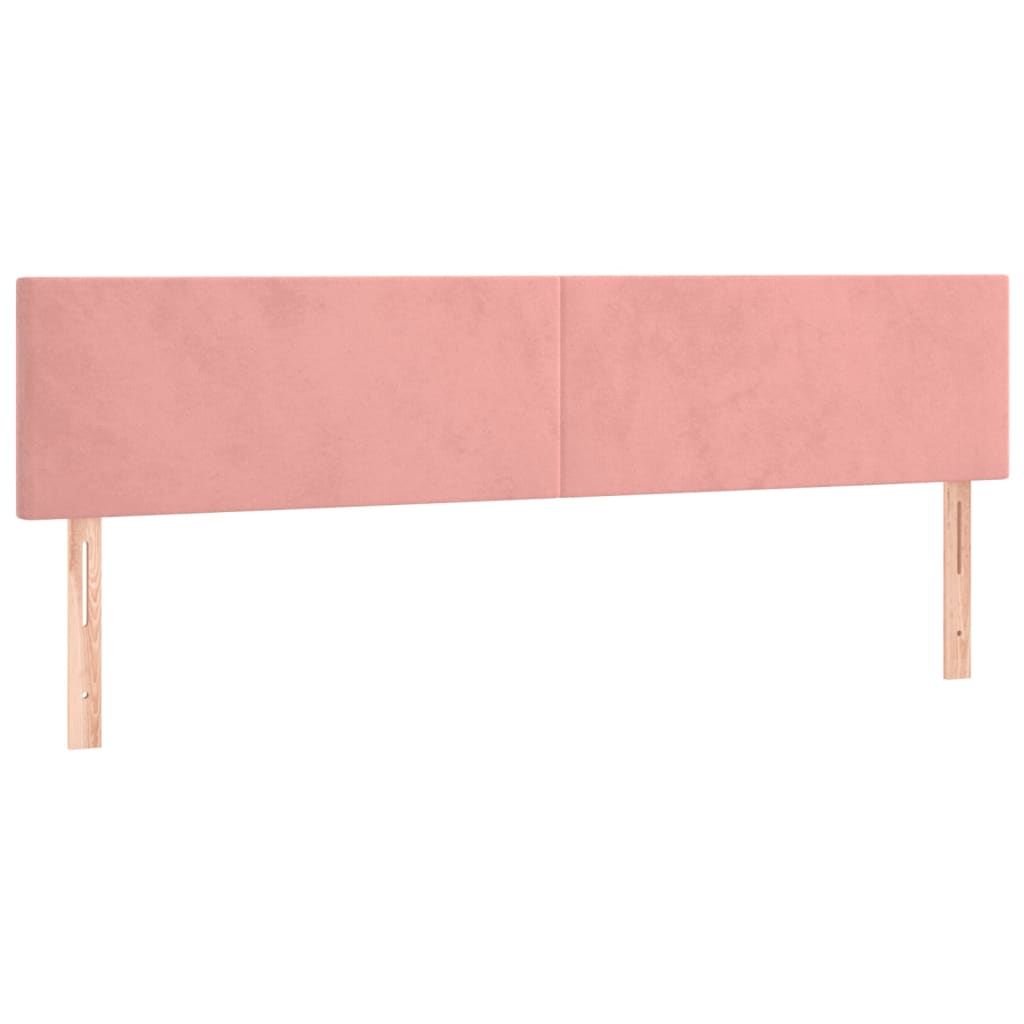 Krevet box spring s madracem LED ružičasti 160x200cm baršunasti