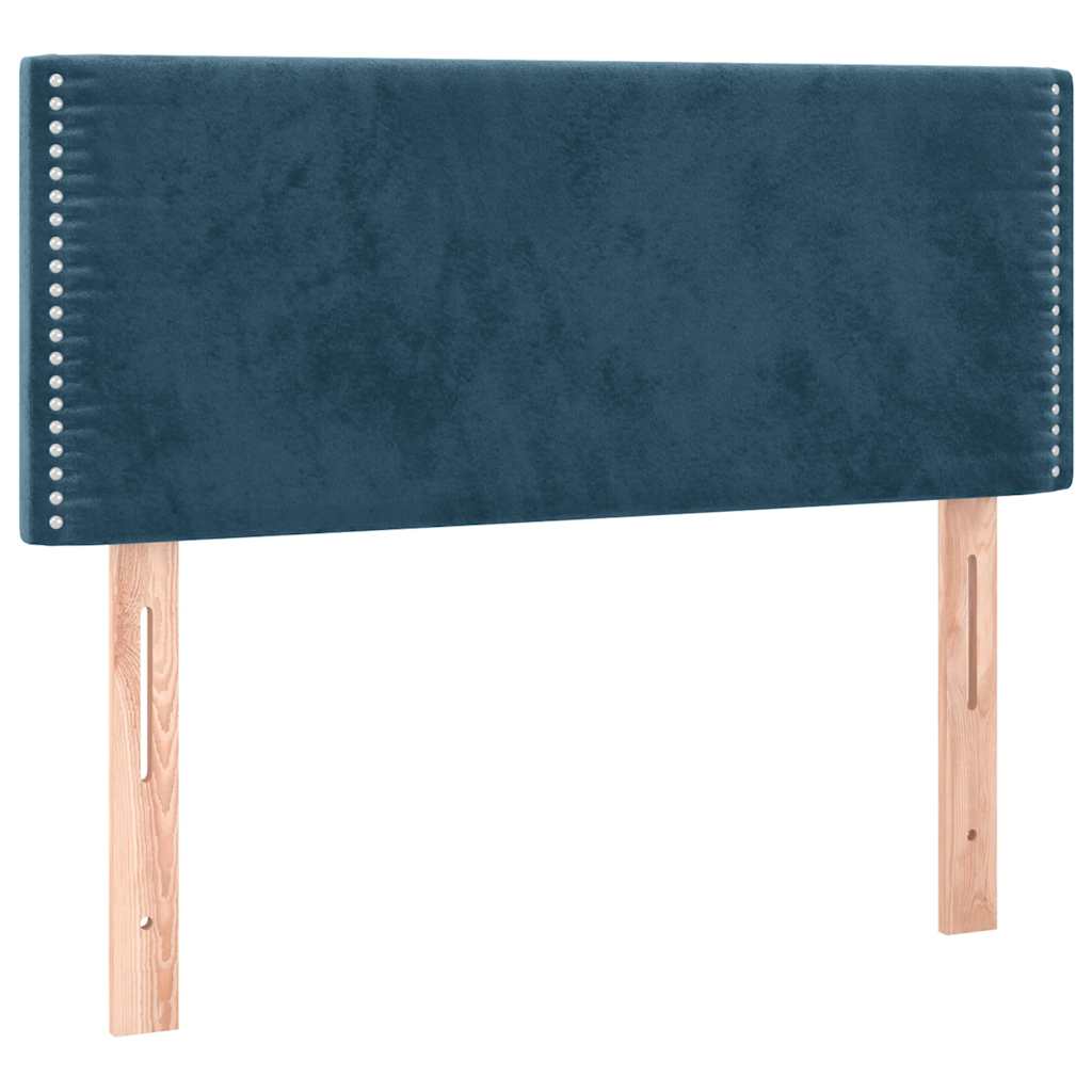 Krevet box spring s madracem LED tamnoplavi 100x200 cm baršun