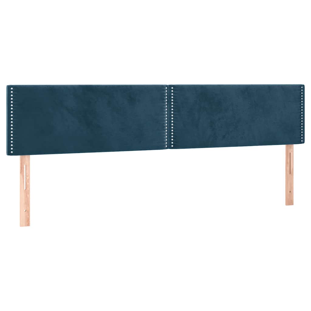 Krevet box spring s madracem LED tamnoplavi 160x200 cm baršun
