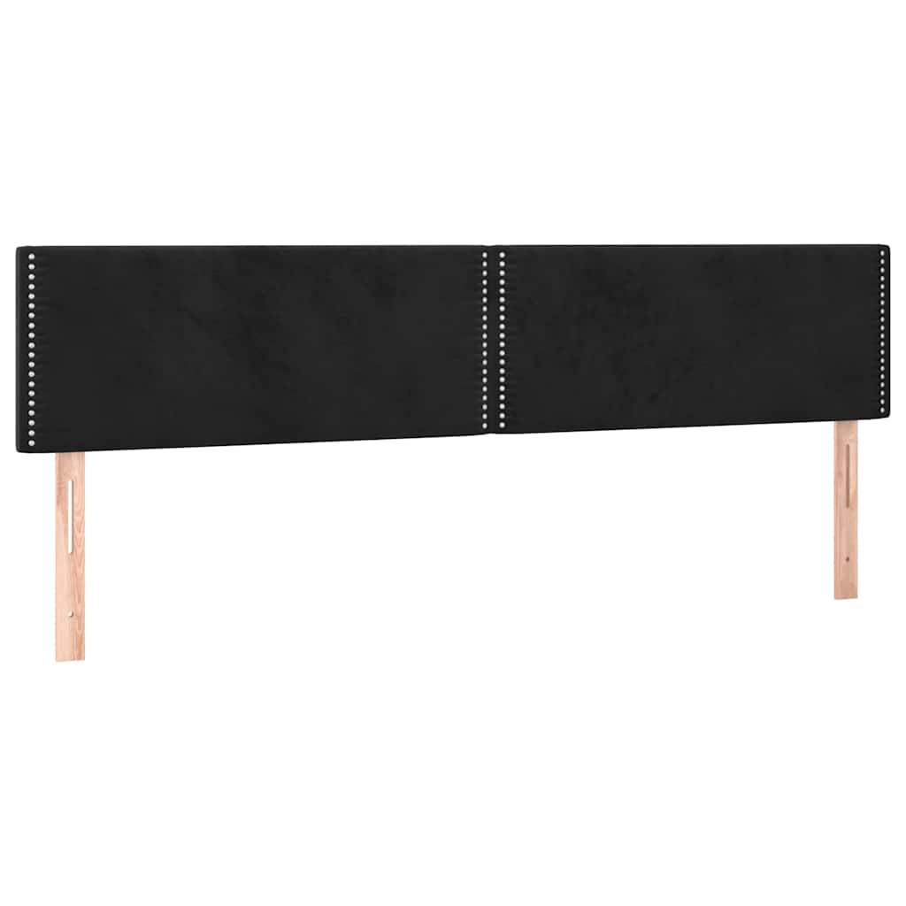 Krevet box spring s madracem LED crni 200x200 cm baršun