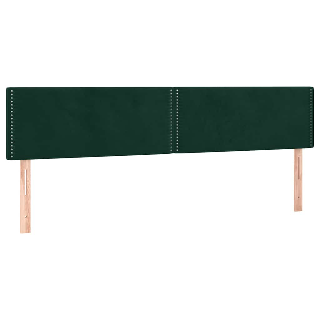 Krevet box spring s madracem LED tamnozeleni 200x200 cm baršun