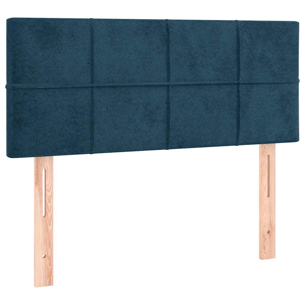 Krevet box spring s madracem LED tamnoplavi 120x200 cm baršun