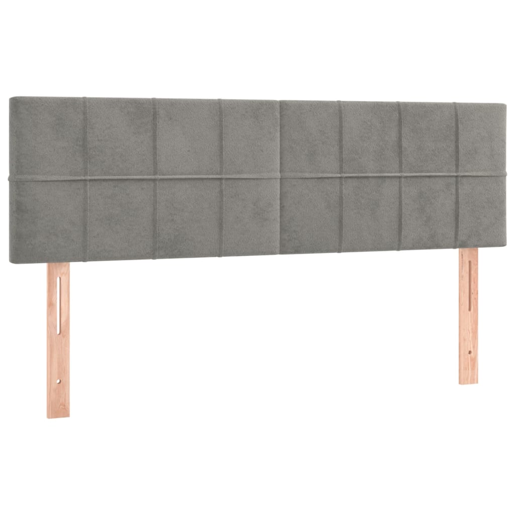 Krevet box spring s madracem LED svjetlosivi 140x200 cm baršun