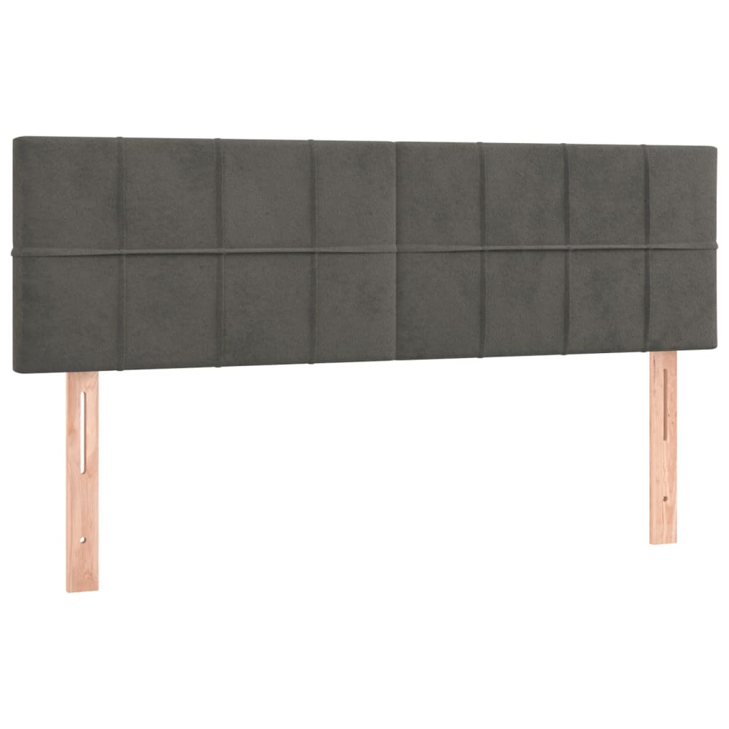 Krevet box spring s madracem LED tamnosivi 140x200 cm baršun