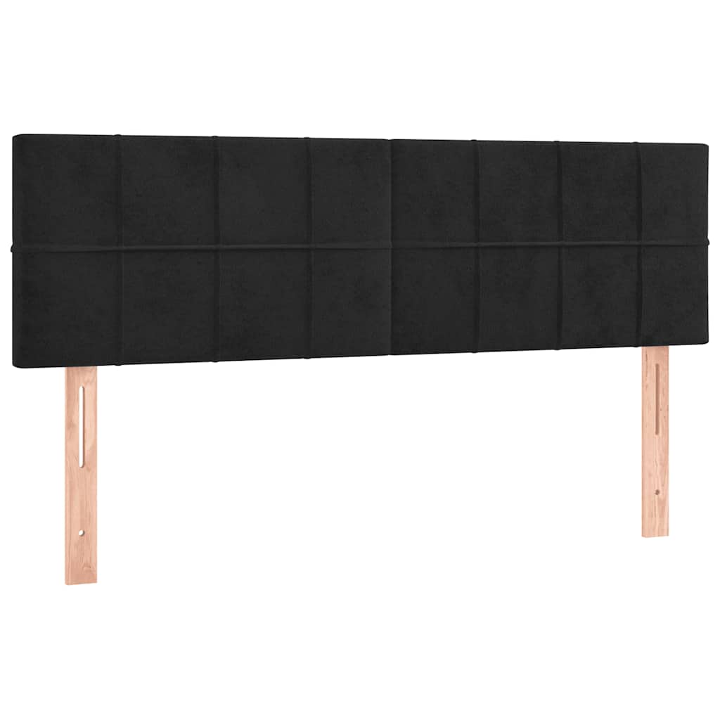 Krevet box spring s madracem LED crni 140x200 cm baršun