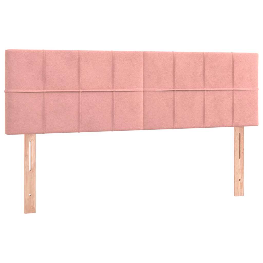 Krevet box spring s madracem LED ružičasti 140x200cm baršunasti