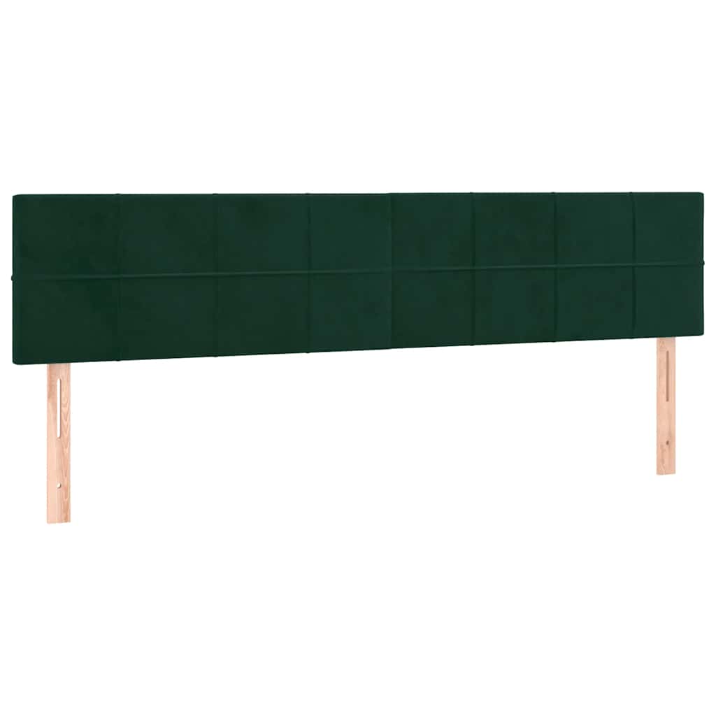 Krevet box spring s madracem LED tamnozeleni 180x200 cm baršun