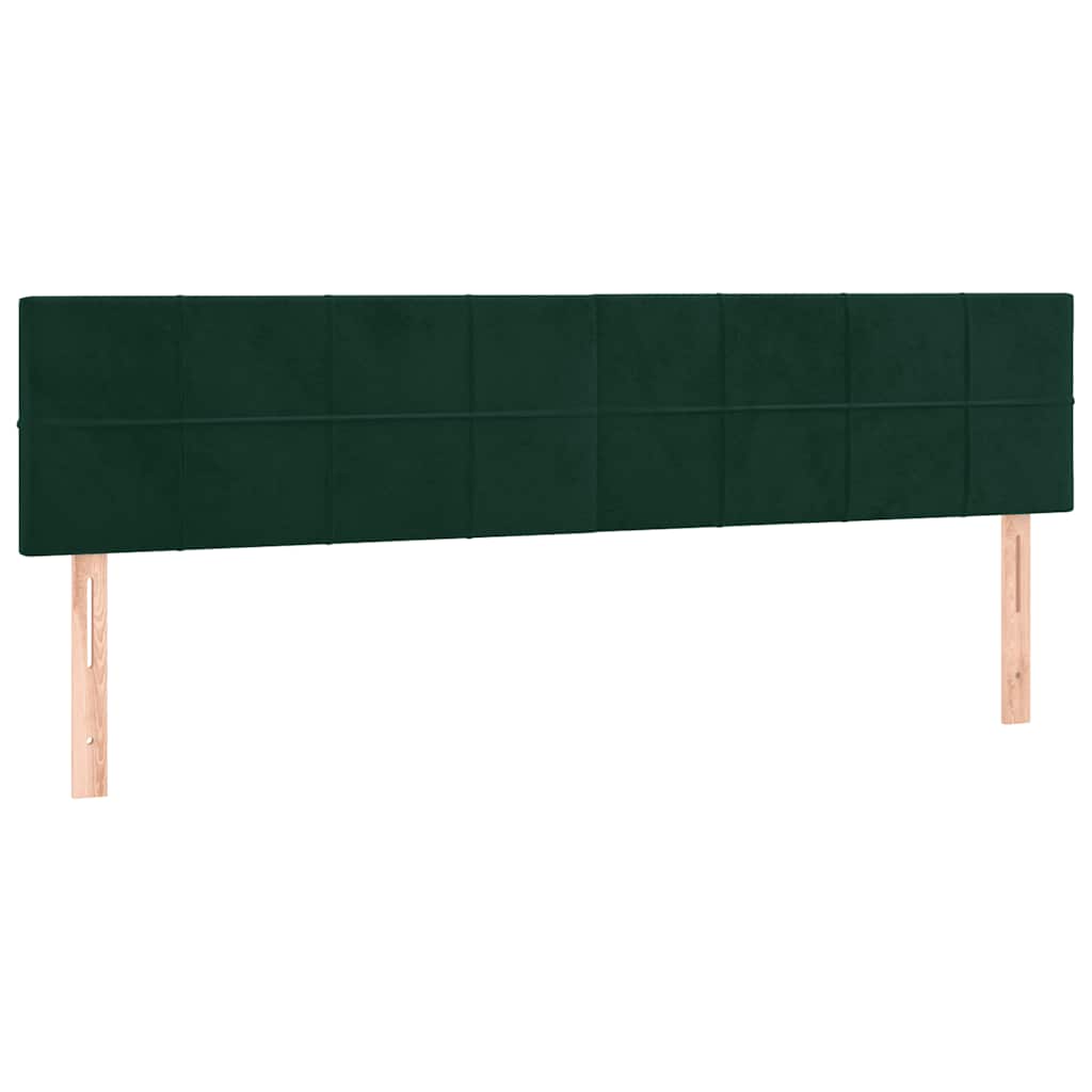 Krevet box spring s madracem LED tamnozeleni 200x200 cm baršun