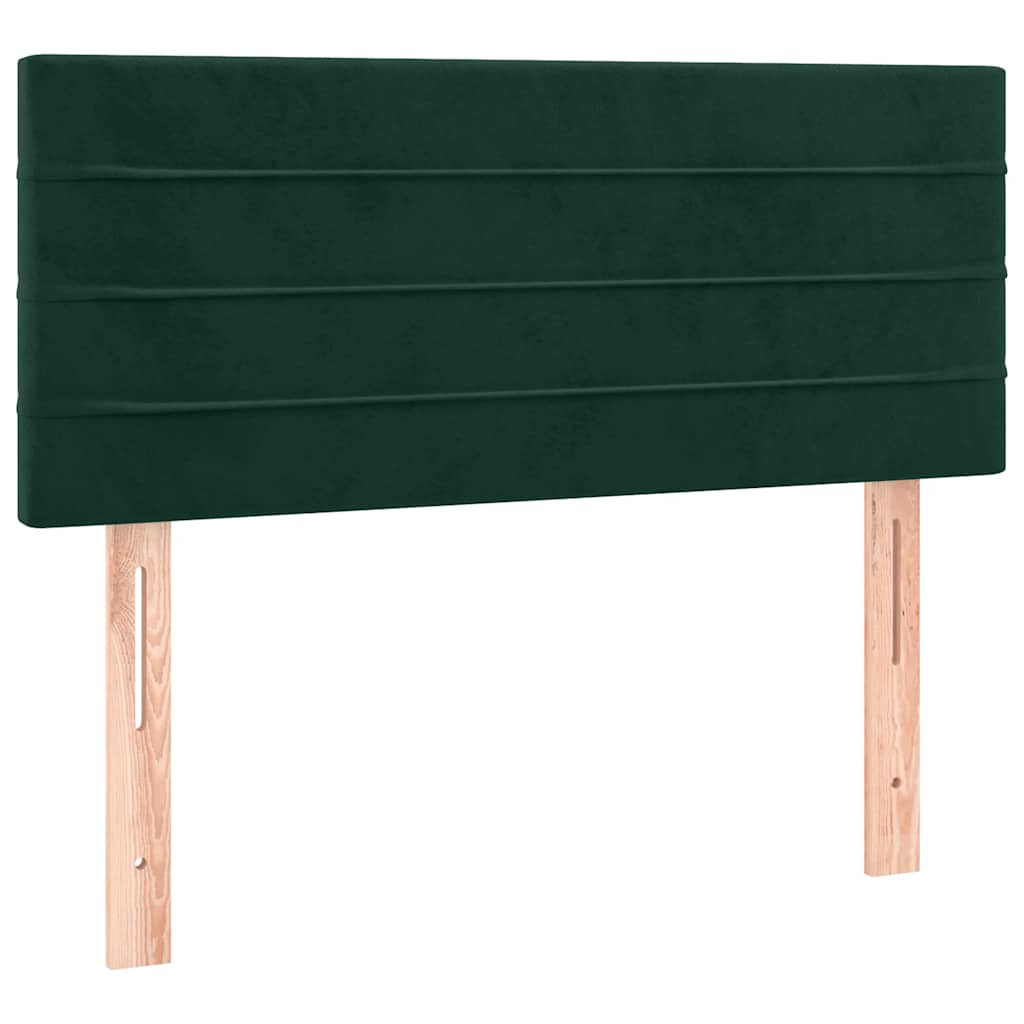 Krevet box spring s madracem LED tamnozeleni 120x200 cm baršun