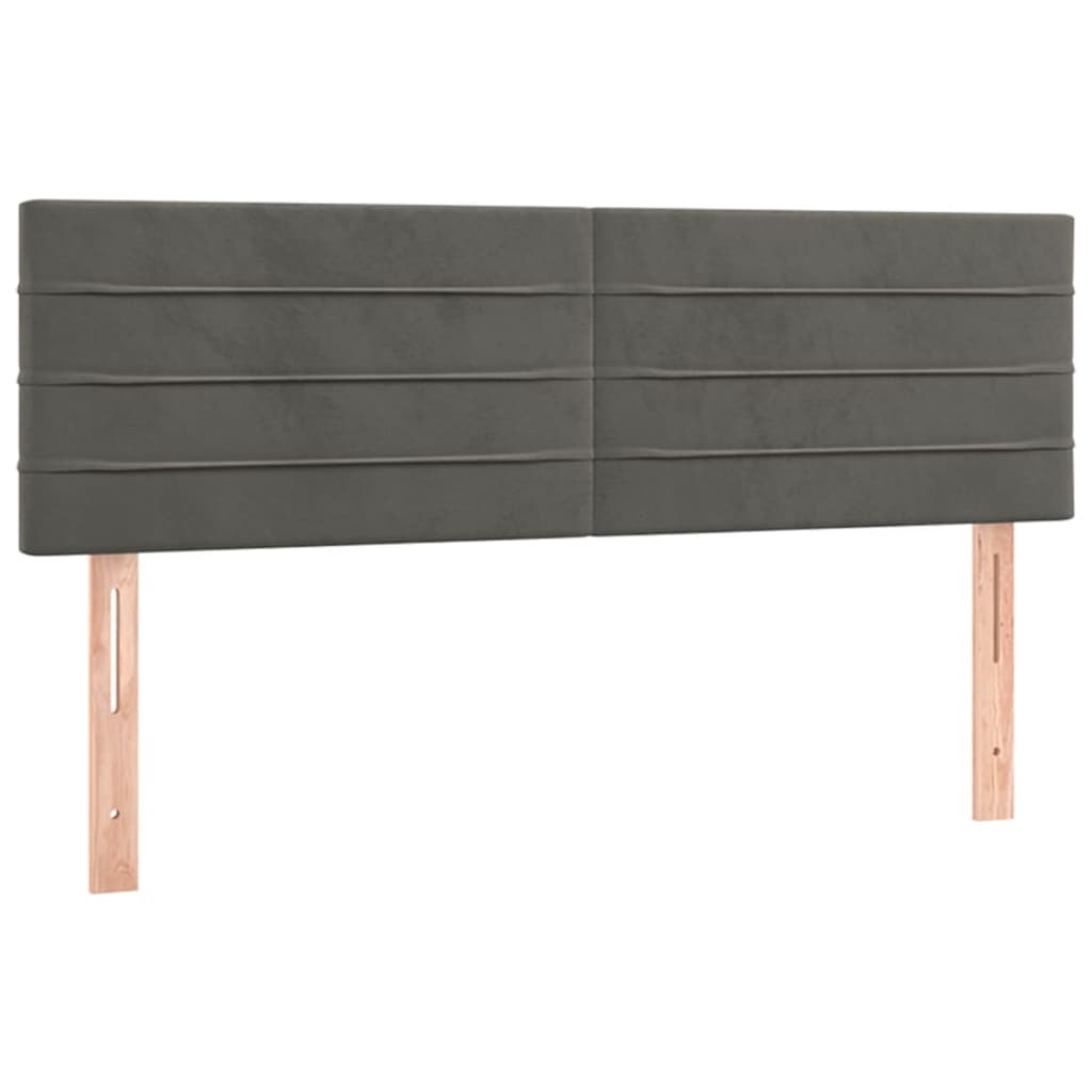 Krevet box spring s madracem LED tamnosivi 140x190 cm baršun