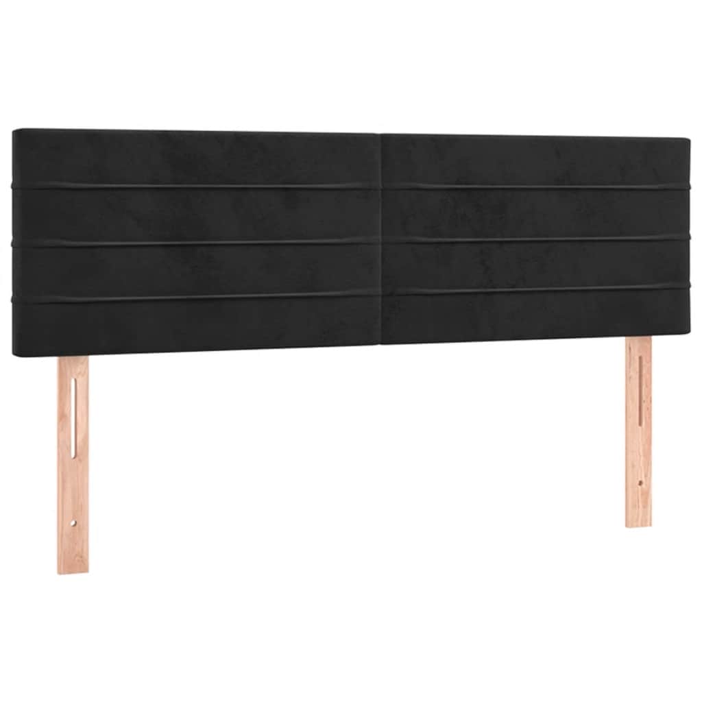 Krevet box spring s madracem LED crni 140x190 cm baršun