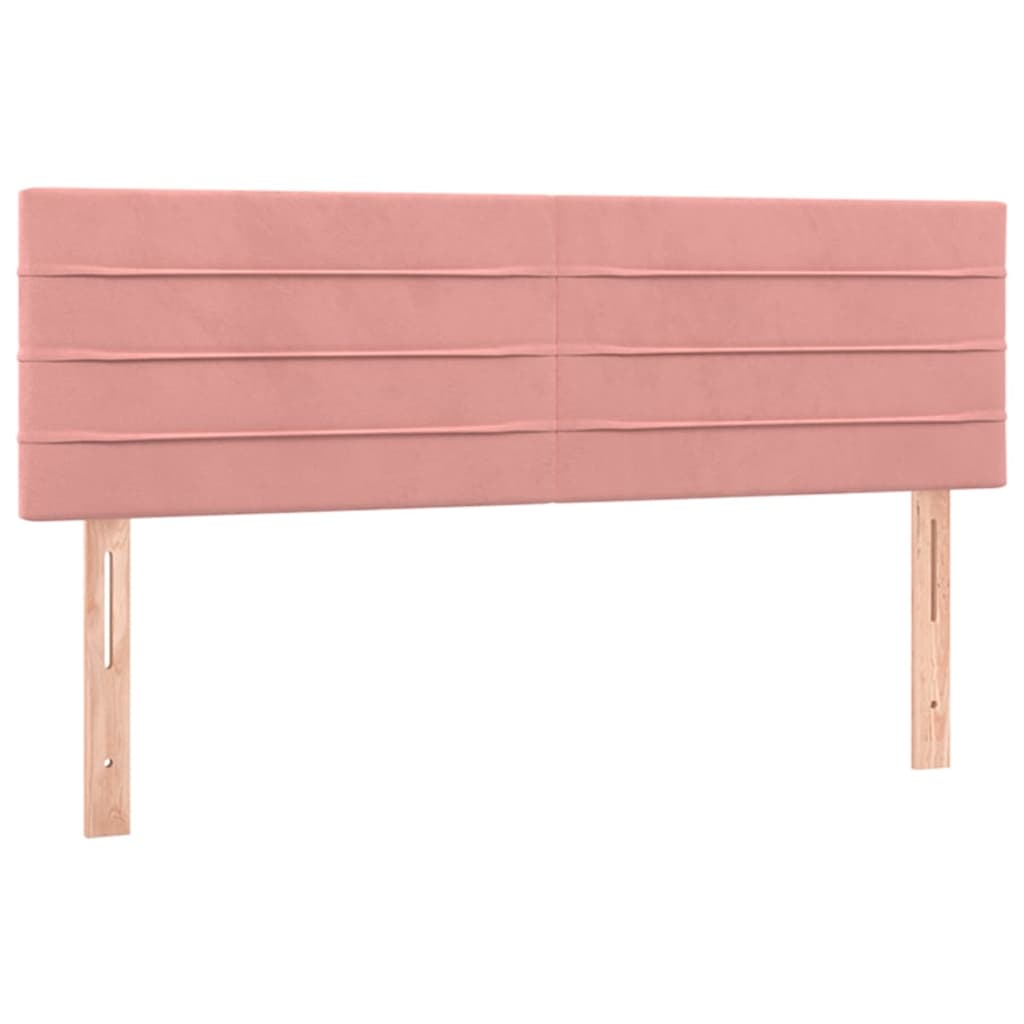 Krevet box spring s madracem LED ružičasti 140x200cm baršunasti