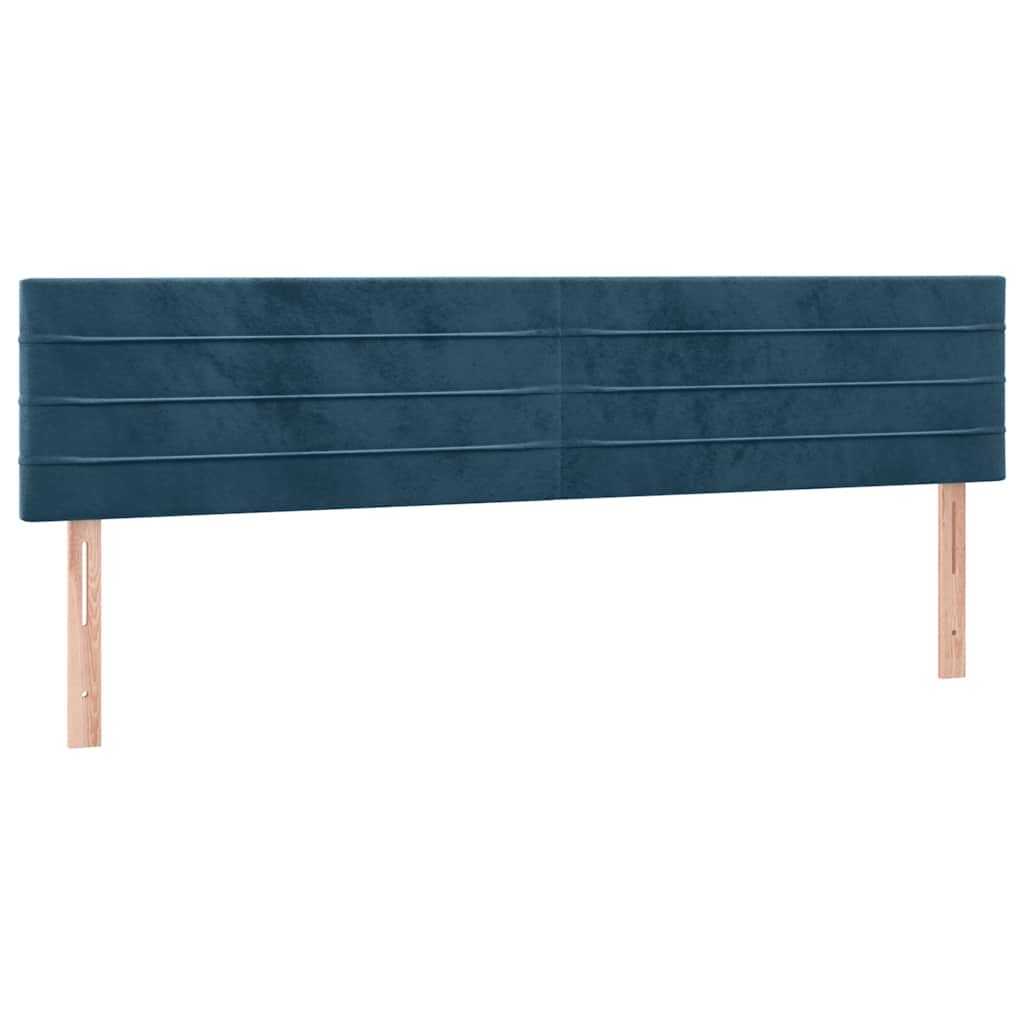 Krevet box spring s madracem LED tamnoplavi 160x200 cm baršun