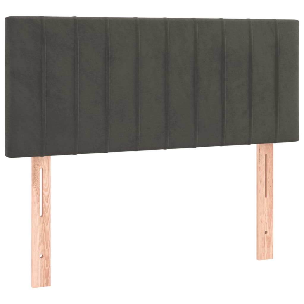 Krevet box spring s madracem LED tamnosivi 100x200 cm baršun