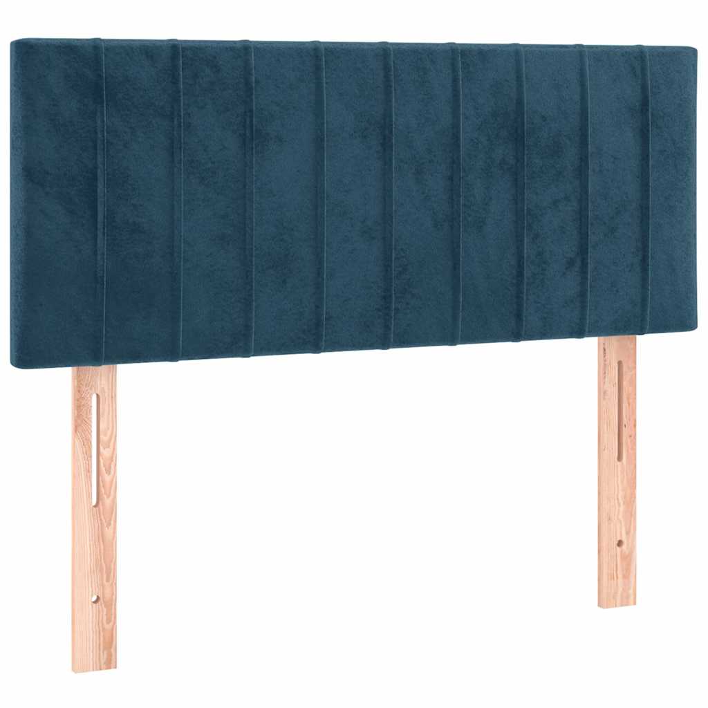 Krevet box spring s madracem LED tamnoplavi 100x200 cm baršun